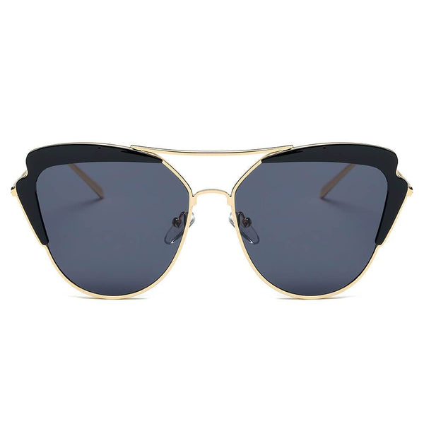 GALVESTON | Women's Brow Bar Mirrored Lens Cat Eye Sunglasses