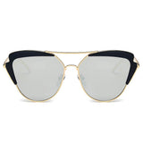 GALVESTON | Women's Brow Bar Mirrored Lens Cat Eye Sunglasses