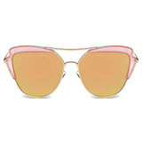 GALVESTON | Women's Brow Bar Mirrored Lens Cat Eye Sunglasses