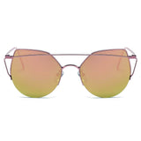 DILLON | Modern Cat Eye Mirrored Flat Lens Sunglasses Circle