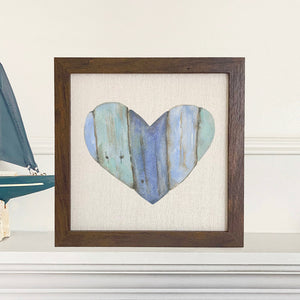 Coastal Wood Heart - Framed Sign