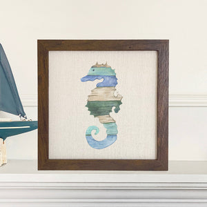 Coastal Wood Seahorse - Framed Sign