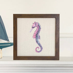 Colorful Seahorse - Framed Sign