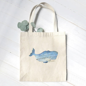 Coastal Wood Whale - Canvas Tote Bag