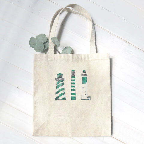 Green Lighthouses - Canvas Tote Bag