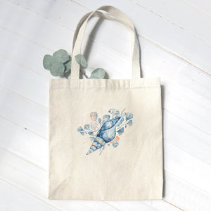 Watercolor Tulip Shell - Canvas Tote Bag