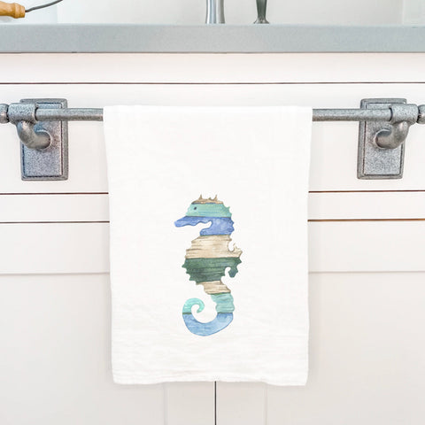 Coastal Wood Seahorse - Cotton Tea Towel