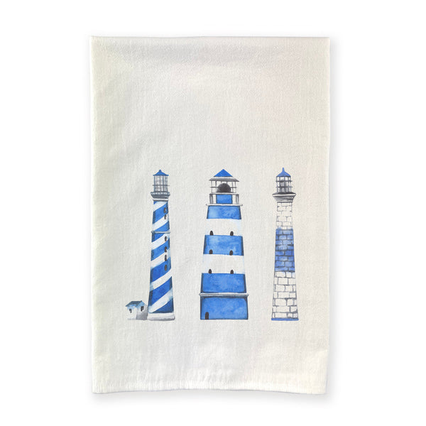 Blue Lighthouses - Cotton Tea Towel