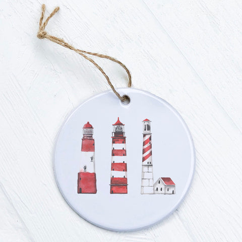 Red Lighthouses - Ornament