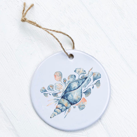 Watercolor Tulip Shell - Ornament