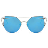 DILLON | Modern Cat Eye Mirrored Flat Lens Sunglasses Circle