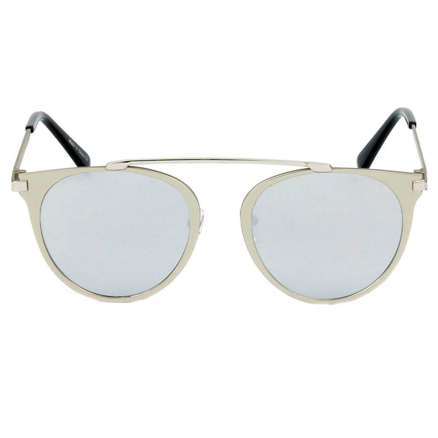 FRISCO | Modern Horn Rimmed Metal Frame Round Sunglasses- 5 Colors