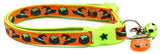 Witches Brew on Orange and Green Collar for Cats- 2 Sizes & 4 Options