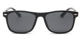 TOKI | Polarized Clip-On Lens Rectangular Nailed Deco Sunglasses- Black