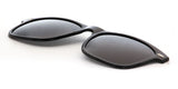 TOKI | Polarized Clip-On Lens Rectangular Nailed Deco Sunglasses- Black