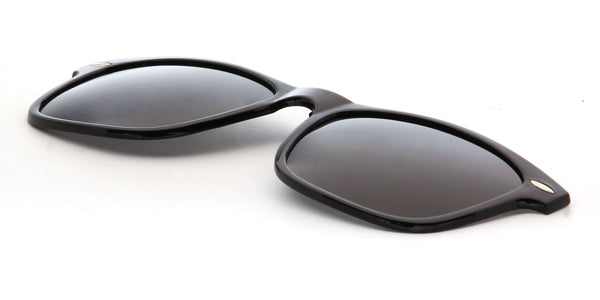 TOKI | Polarized Clip-On Lens Rectangular Nailed Deco Sunglasses- Black