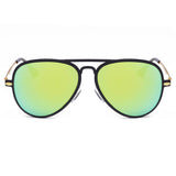 DURHAM Mirrored Aviator Fashion Sunglasses- Green & Black