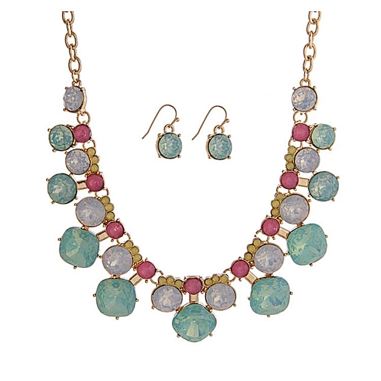 Gone Tone Necklace Set- Pastel Rainbow