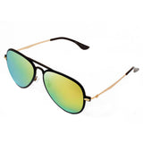DURHAM Mirrored Aviator Fashion Sunglasses- Green & Black