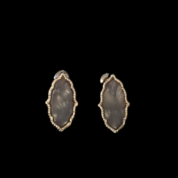 Gold Tone Moroccan Studs- Gray