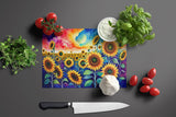Sunflowers in Color Glass Cutting Board