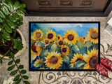 Sunflowers in Watercolor Doormat 5