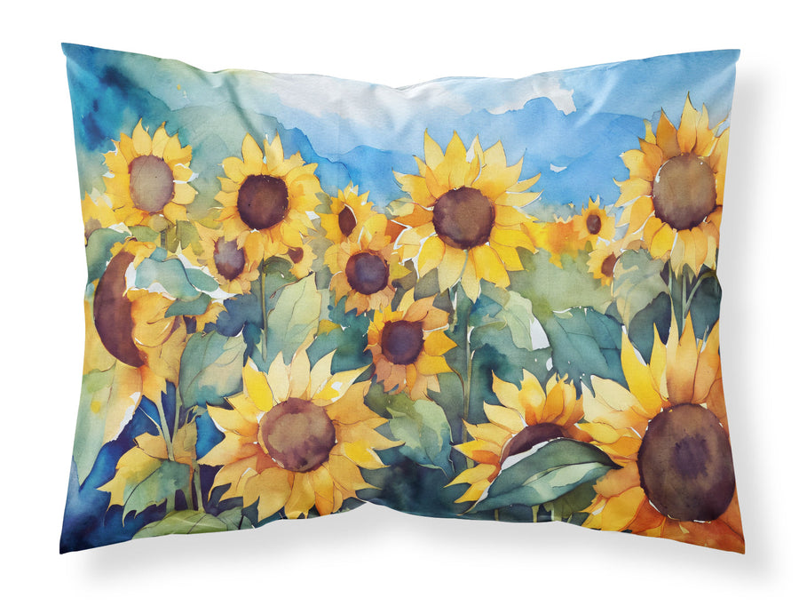 Sunflowers in Watercolor Standard Pillowcase 4