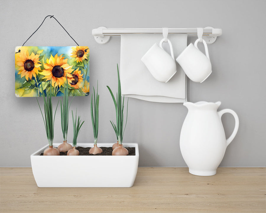 Sunflowers in Watercolor Wall or Door Hanging Prints 4