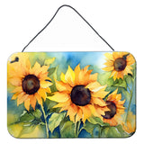 Sunflowers in Watercolor Wall or Door Hanging Prints 4