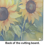 Sunflowers in Watercolor Glass Cutting Board 2