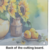 Sunflowers in Watercolor Glass Cutting Board 4