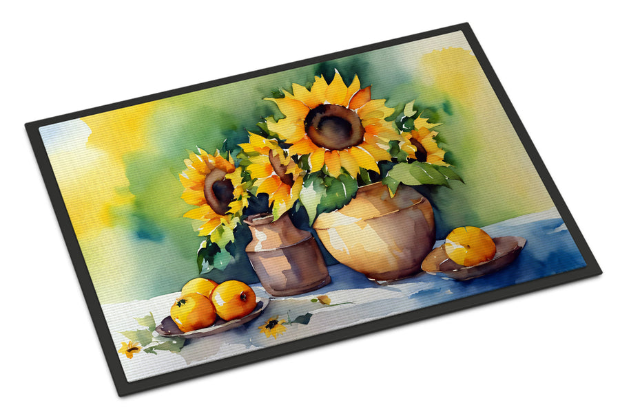 Sunflowers in Watercolor Doormat 7