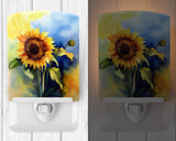 Sunflowers in Watercolor Ceramic Night Light 3
