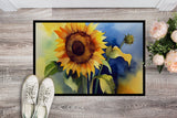 Sunflowers in Watercolor Doormat 3