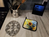 Sunflowers in Watercolor Pair of Pot Holders 3