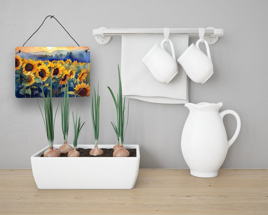 Sunflowers in Watercolor Wall or Door Hanging Prints 3
