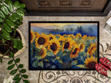 Sunflowers in Watercolor Doormat 1