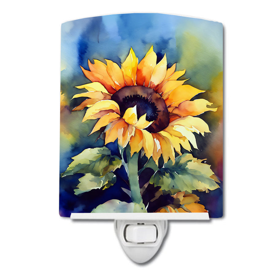 Sunflowers in Watercolor Ceramic Night Light 4