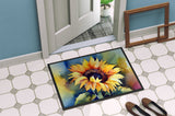Sunflowers in Watercolor Doormat 6