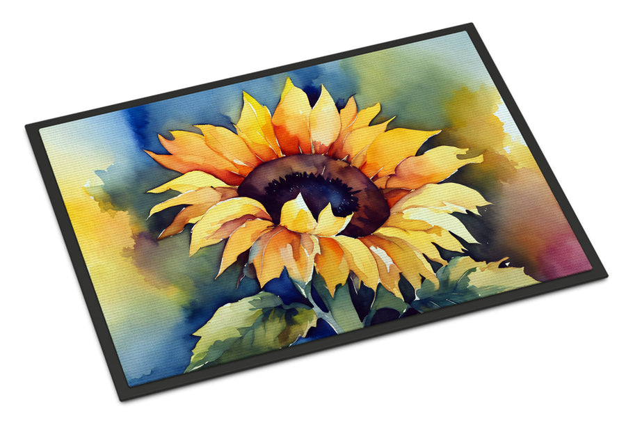 Sunflowers in Watercolor Doormat 6