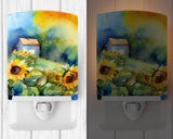 Sunflowers in Watercolor Ceramic Night Light 5