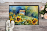 Sunflowers in Watercolor Doormat 2