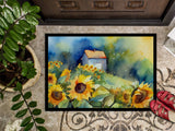 Sunflowers in Watercolor Doormat 2