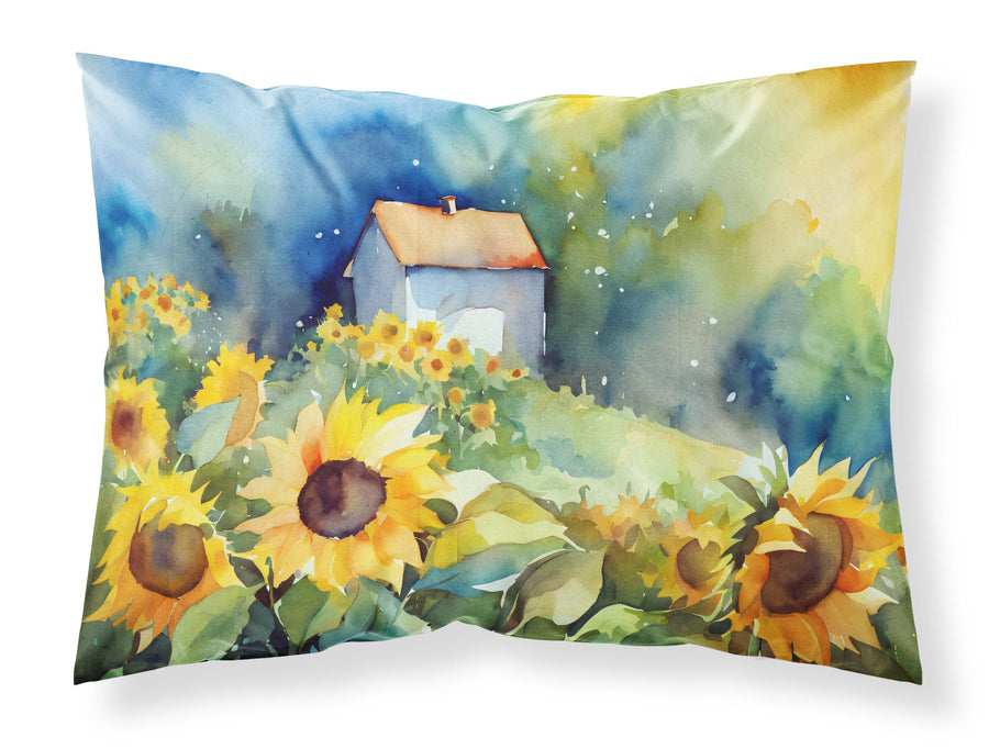 Sunflowers in Watercolor Standard Pillowcase 6