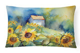 Rectangle Sunflowers in Watercolor Throw Pillow 6