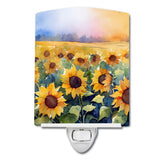 Sunflowers in Watercolor Ceramic Night Light 2