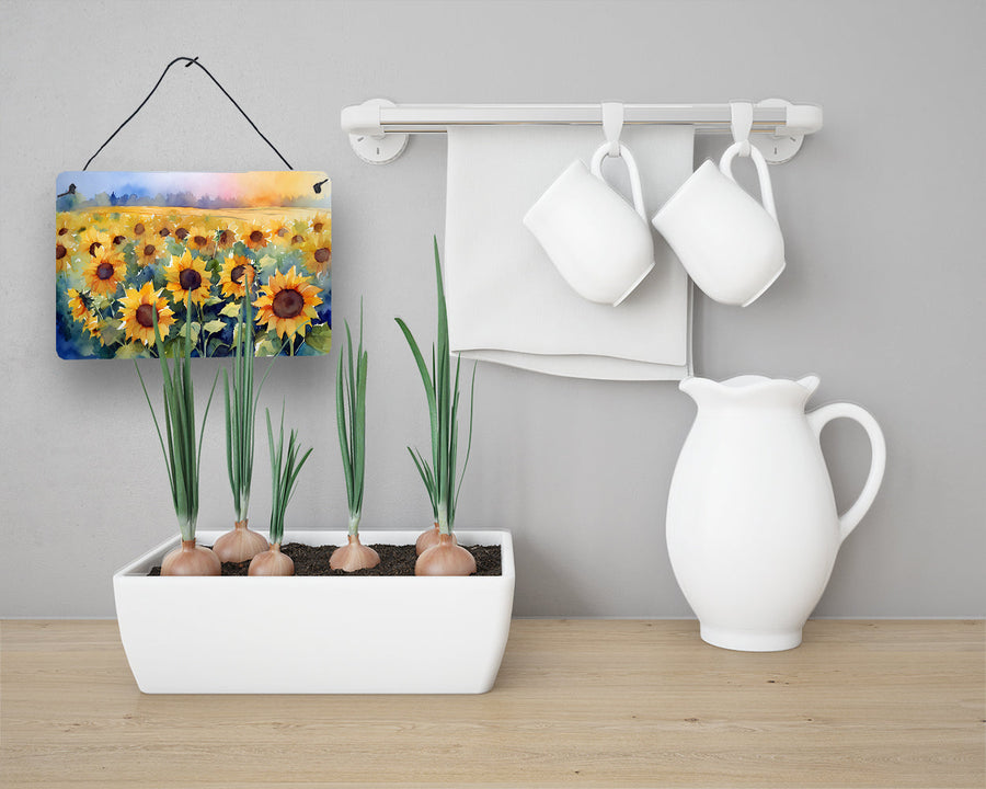 Sunflowers in Watercolor Wall or Door Hanging Prints 2