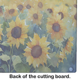 Sunflowers in Watercolor Glass Cutting Board 6