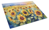 Sunflowers in Watercolor Glass Cutting Board 6