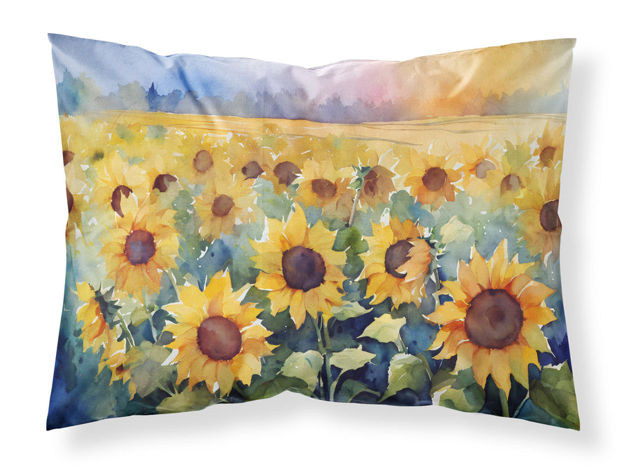Sunflowers in Watercolor Standard Pillowcase 1